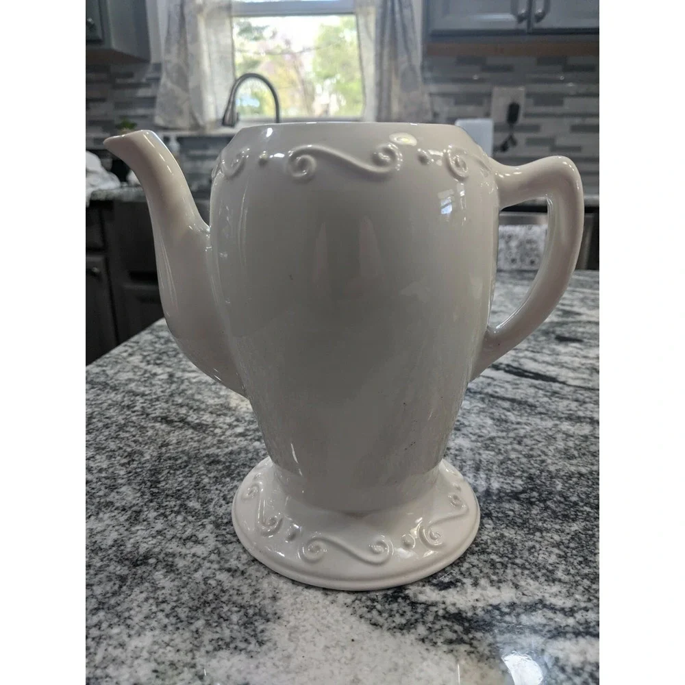 Partylite White Teapot Replacement Aroma Wax Melt Warmer NO LID Farmhouse - Picture 1 of 5